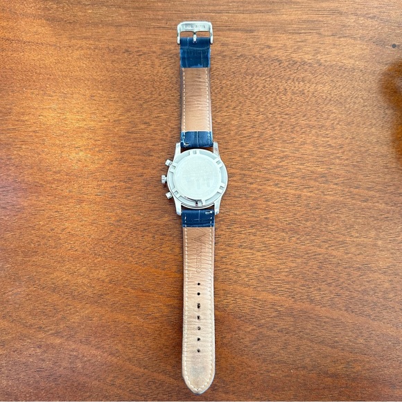 Vincero Chrono Mens Watch White Blue Stopwatch Leather - Picture 4 of 11